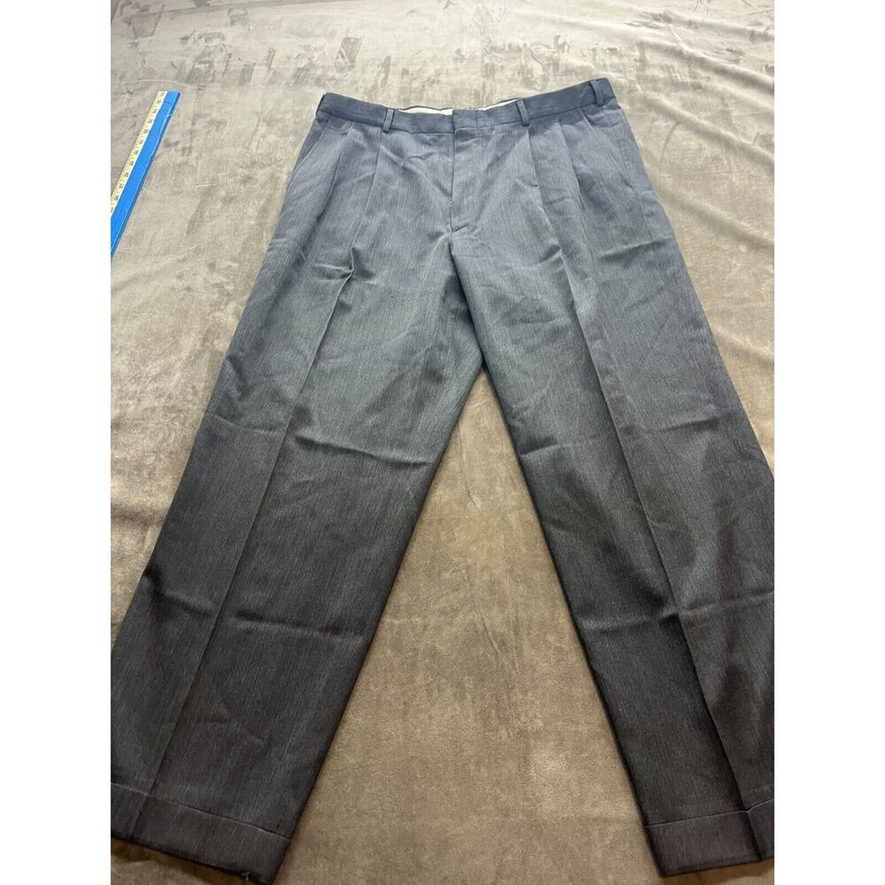 Vintage AKA Eddie Bauer Dress Pants 38 L 32" Inseam gray 100% Wool Pleated